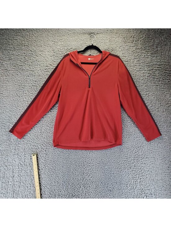 GAP Tops - GAP Top Womens Large Red Athletic Fit Lightweight Nylon Long Sleeve Hoodie